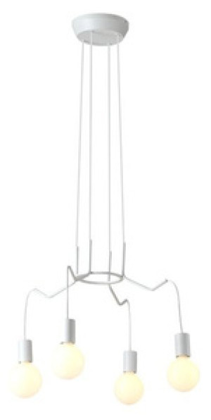 Biała lampa wisząca sufitowa 4-punktowa do salonu BASSO metal