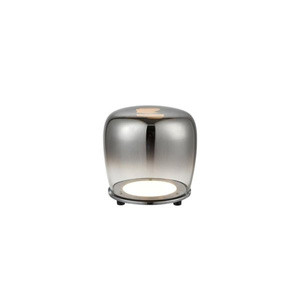 Czarna lampa stołowa szklana LED 17 cm do salonu BERLOZ