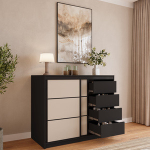 Komoda 120 cm z szufladami i drążkiem do sypialni LOFT