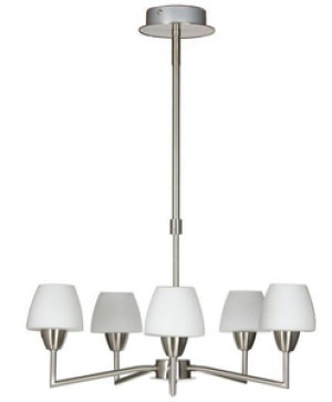 Srebrna lampa wisząca sufitowa 5-płomienna do salonu TOGO metal