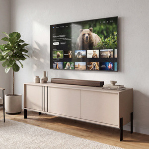 Szafka RTV 150 cm pod TV trzydrzwiowa do salonu NUVIO kaszmir