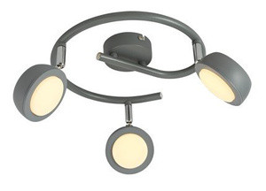 Biała lampa sufitowa LED spirala do salonu TRIPLO metal szaro-biała