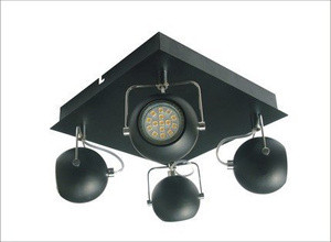 Czarna lampa sufitowa plafon 4-punktowy do salonu TONY metal