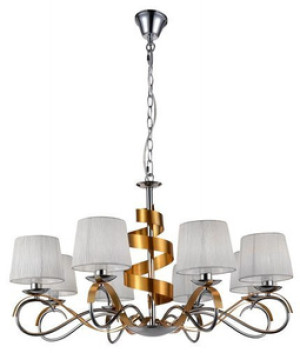 Srebrny żyrandol lampa wisząca 8xE14 do salonu DECANIS regulowana
