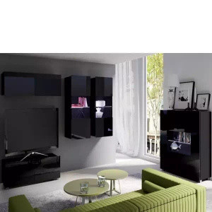Meblościanka czarny połysk MODERN 12