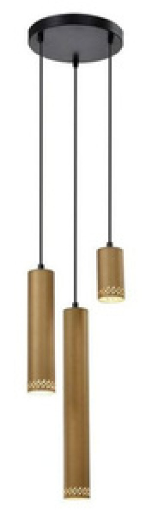 Czarna lampa wisząca talerz do salonu TUBO drewno metal 3xGU10