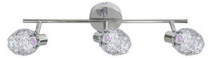Chromowana lampa sufitowa listwa 3-punktowa do salonu GOLDEN fiolet