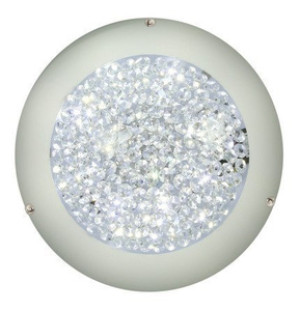 Biały plafon sufitowy LED do salonu zimna barwa PRISTINA metal szkło