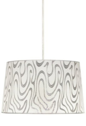 Biało-srebrna lampa wisząca sufitowa regulowana do salonu TIGER metal