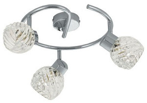 Lampa sufitowa spirala z trzema punktami światła FOX do salonu