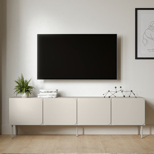 Szafka RTV 200 cm czterodrzwiowa pod tv na nóżkach do salonu RAVERO kaszmir