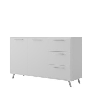 Biała komoda z drzwiami i szufladami 140 cm BILL