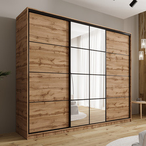 Pojemna trzydrzwiowa szafa przesuwna z lustrem 250 cm EDGE
