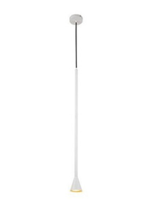 Biała lampa wisząca długa do salonu Tucson metal regulowana wysokość