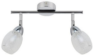 Srebrna lampa ścienna LED listwa 2-punktowa do salonu RICO metal
