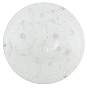 Biała plafoniera sufitowa LED zintegrowana do salonu ASTRO szkło