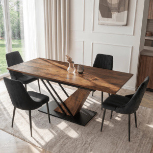 Stół rozkładany do jadalni RELAX 160-220 cm MDF dąb rustykalny