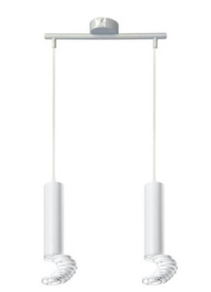 Biała lampa wisząca tuba 100 cm 2xGU10 TUBA metalowa