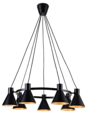 Czarna lampa wisząca sufitowa z regulacją wysokości MORE metal