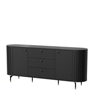 Nowoczesna czarna komoda z szufladami 190 cm ZELDA