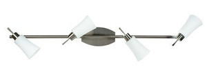 Lampa sufitowa listwa 4-punktowa do salonu KROTON matowy nikiel