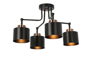 Czarna lampa wisząca sufitowa 4xE27 do salonu OLENA stal