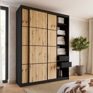 WYPRZEDAŻ Loftowa szafa przesuwna trzydrzwiowa 180 cm LOFT MAX