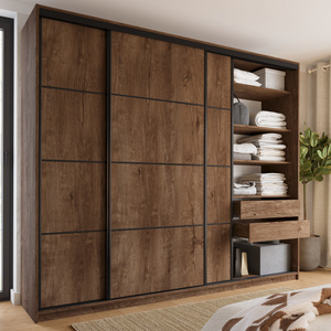 WYPRZEDAŻ Pojemna szafa przesuwna 280 cm do garderoby LOFT MAX dąb lefkas
