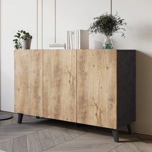 Komoda 120 cm trzydrzwiowa na nóżkach do salonu PUNES