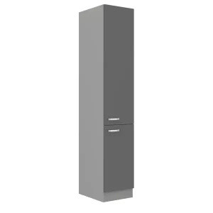 Nowoczesna szafka kuchenna wysoka stojąca szary połysk 40 cm SILVER
