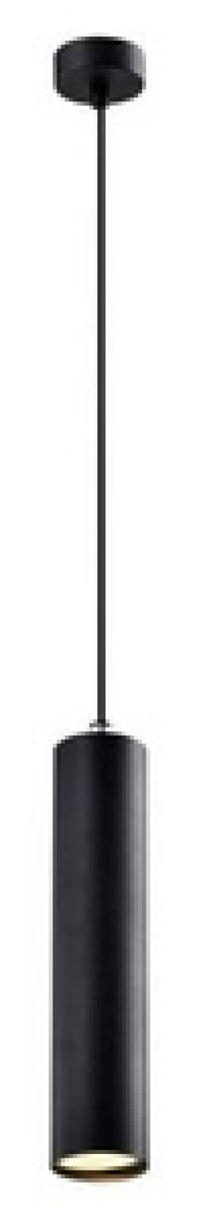 Czarna lampa wisząca tubowa do salonu TOP 1 punkt światła