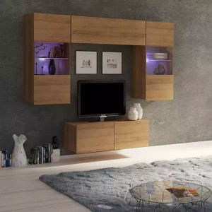 Meble do salonu dąb złoty MODERN 10