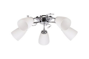 Srebrna lampa wisząca sufitowa 5xE14 do salonu URSELLA metal szkło