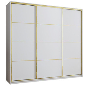 WYPRZEDAŻ Biała pojemna szafa przesuwna 250 cm GOLD NEW MAX