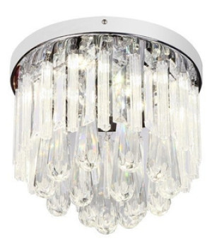 Biało-srebrna lampa sufitowa LED do salonu ATELLA 28 cm metal