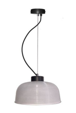 Szklana lampa wisząca z czarnym kablem do salonu LIVERPOOL 27 cm