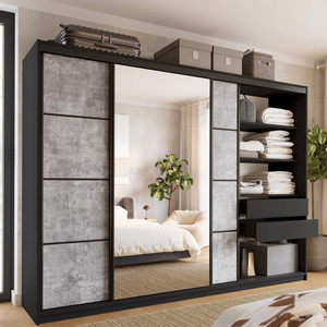 WYPRZEDAŻ Szafa garderoba 280 cm LOFT z lustrem beton