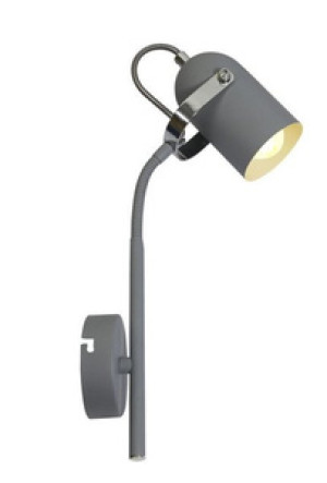 Szary kinkiet ścienny do salonu 1xE14 GRAY metal