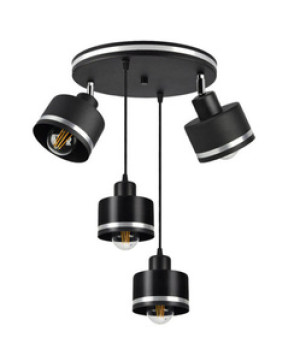 Czarna lampa wisząca sufitowa talerz 40 cm do salonu WAMA metal