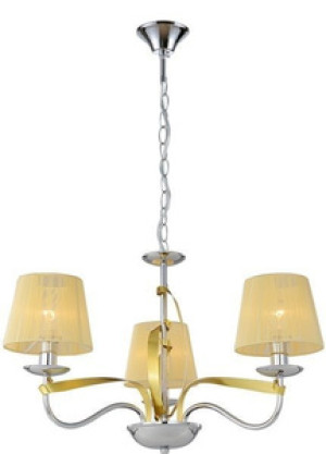 Srebrna lampa wisząca glamour do salonu DIJA 3-płomienna metal