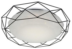 Czarny plafon LED 24W do salonu SVEN okrągły 43 cm 4000K