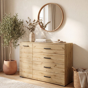 Komoda 120 cm do salonu z szufladami FIORA dąb artisan