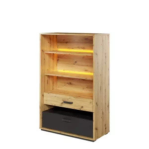 Regał z szufladami do pokoju młodzieżowego 90 cm QUBIC