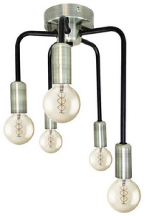 Czarna lampa wisząca sufitowa 5xE14 do salonu SAGA metal