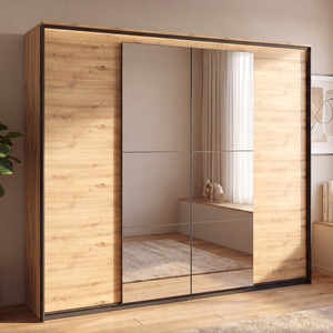Szafa z lustrem do sypialni 250 cm QUANT dąb artisan loft