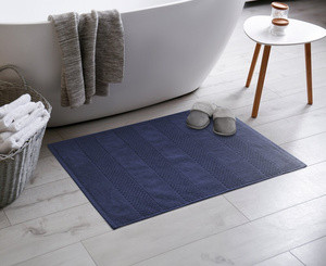 Dywanik łazienkowy 60x90 cm JERSEY bawełniany granatowy