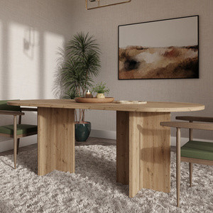 Owalny stół do jadalni 203x90 cm loftowy LEVON dąb artisan