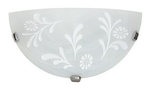 Srebrny plafon sufitowy 30 cm do salonu ITAKA metal szkło
