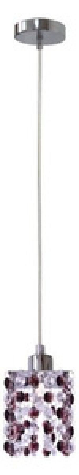 Chromowo-bordowa lampa wisząca z kryształkami do salonu CLASSIC