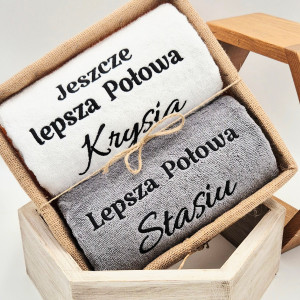 PREZENT DLA PARY 2 ręczniki w koszu LEPSZA POŁOWA